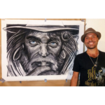 sep_Lançador de Moedas, carvão sobre tela, medidas 115×80 Cm. Ano 2019, 1