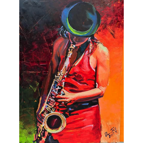 zsep_Saxofonista – 120x80cm, acrilico