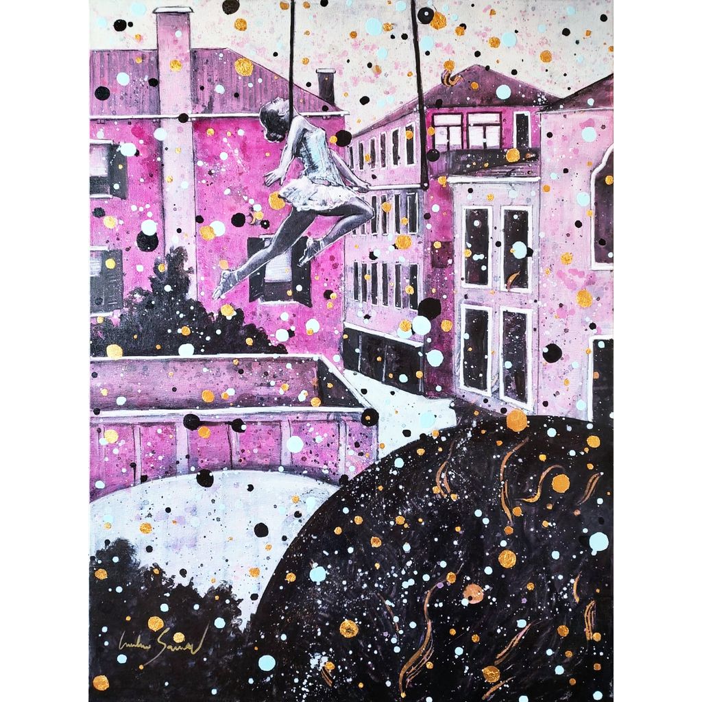 Malabarista Rosa em Veneza - 60x80cm