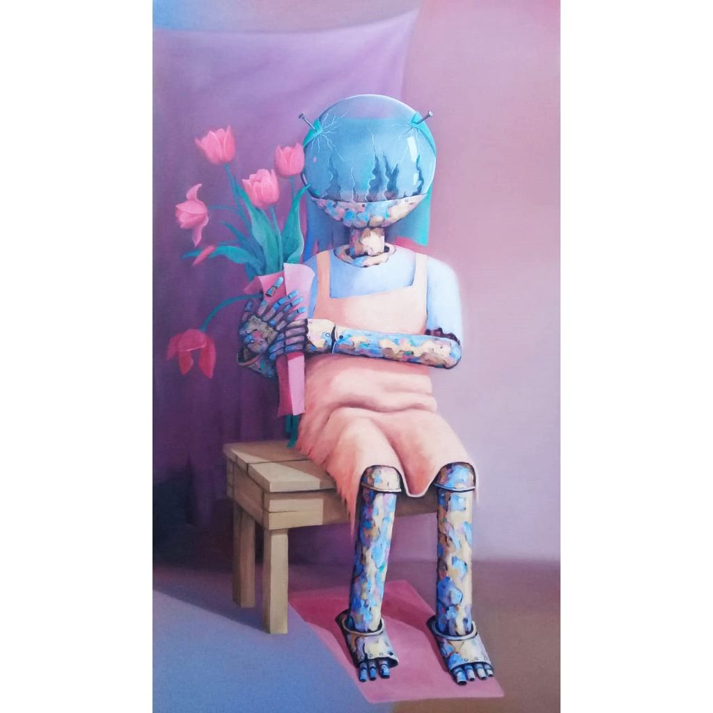 A Garota e Suas Rosas - 50x90cm