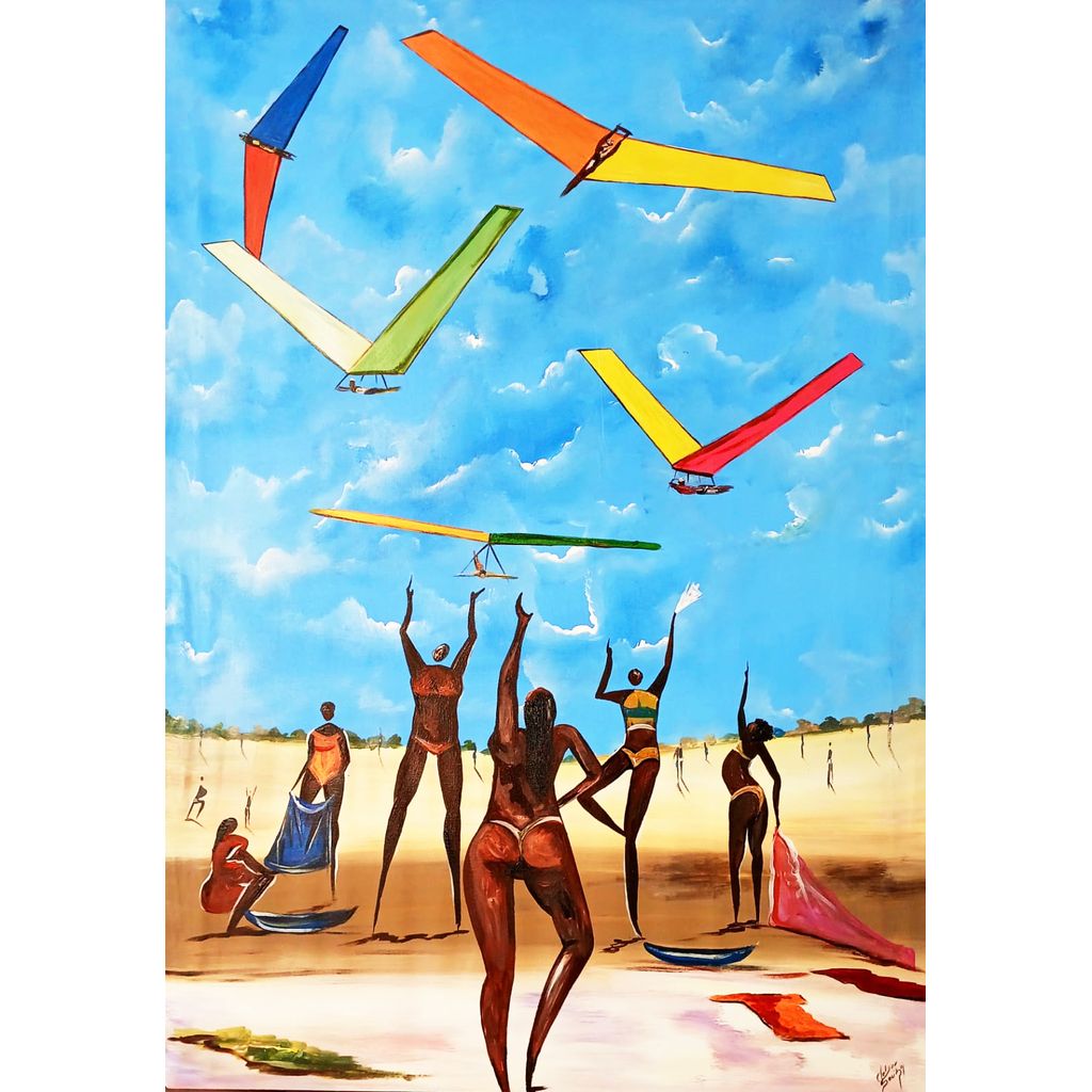 Asa Delta Tropical - 90x60cm, Inspirada na Estética de Carybé