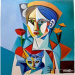 sep_A Musa e Seu Gato – 80x80cm