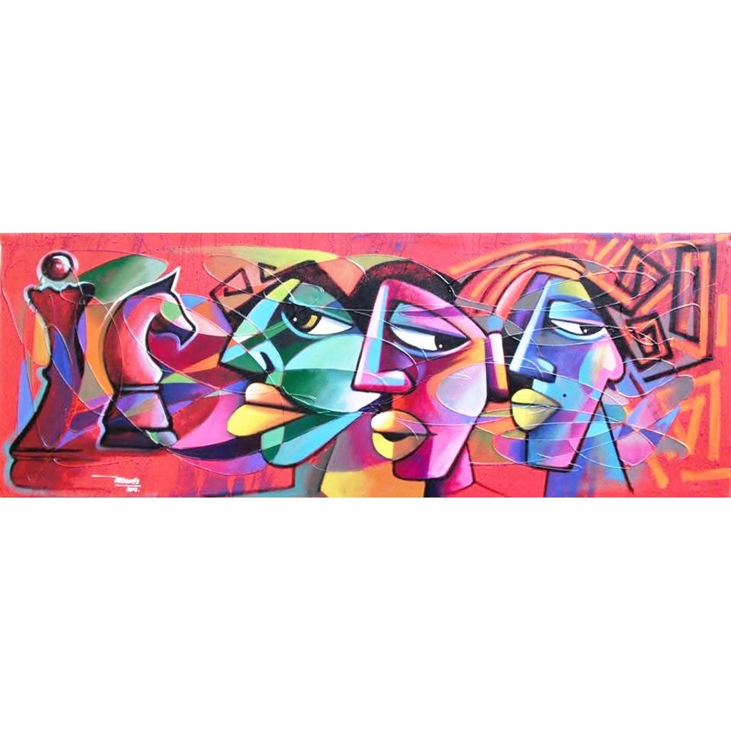 Caboclas e Xadrez - 140x50cm